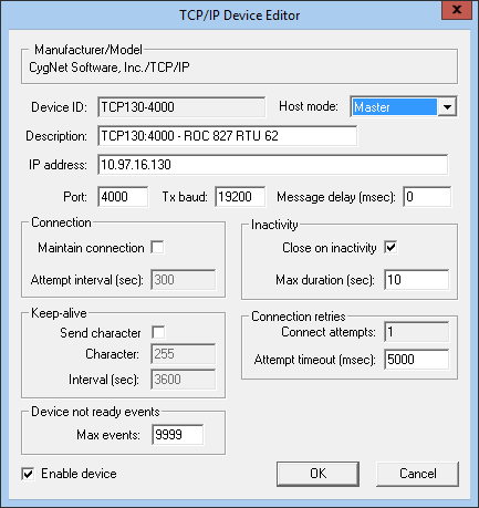 TCP/IP EIE Device Editor